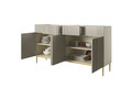 Cabinet with 4 Doors & 4 Drawers Nicole 200cm, cashmere, gold legs