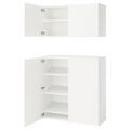 PLATSA Storage combination with doors, white Fonnes/white, 122x42x220 cm