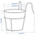 VITLÖK Plant pot with holder, in/outdoor/turquoise, 15 cm