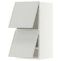 METOD Wall cabinet horizontal w 2 doors, white/Aspudden light grey, 40x80 cm