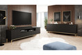 TV Cabinet Nicole 200cm, matt black, gold legs