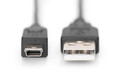 Digitus USB A - Mini USB B Connection Cable, 1m, black