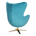 Armchair Egg Velvet Gold, blue