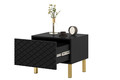 Set of 2 Nightstands Bedside Tables Scalia II 50, matt black, gold legs