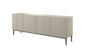 Four-Door Cabinet Nicole 200cm, cashmere, black legs