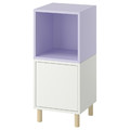 EKET Cabinet combination with legs, white pale lilac/wood, 35x35x80 cm