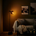 MOLNART LED bulb E27 200 lumen, tube-shaped black/clear glass, 185 mm