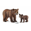 Schleich Grizzly Bear Mother with Cub 3+