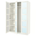 PAX / BERGSBO Wardrobe combination, white/mirror glass, 150x60x236 cm