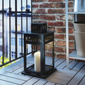 BORRBY Lantern for block candle, in/outdoor black, 44 cm