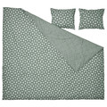 ÄNGSNEJLIKA Duvet cover and 2 pillowcases, grey/green, 200x200/50x60 cm