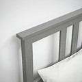HEMNES Bed frame with mattress, grey stained/Valevåg hard, 140x200 cm