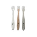 Bo Jungle Soft Spoons Silicone 3pcs, white, grey, terracotta