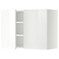 METOD Wall cabinet with shelves/2 doors, white/Ringhult white, 80x60 cm