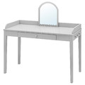 SMYGA Desk with mirror, light grey, 122x60 cm