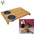 Bamboo Chopping Board with Silicone Containers