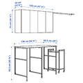 ENHET Storage combination for laundry, anthracite/grey frame, 139x63.5 cm