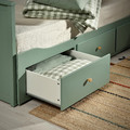 HEMNES Day-bed w 3 drawers/2 mattresses, grey-green/Vannareid firm, 80x200 cm