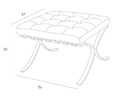 Footstool BA1, fabric, light grey