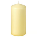DAGLIGEN Unscented pillar candle, pale yellow, 14 cm 40 hr