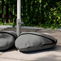 IGGÖN Parasol base with sandbags, dark grey, 60x60 cm