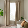 ROSENMANDEL Room darkening curtains, 1 pair, yellow-beige, 135x300 cm