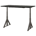 IDÅSEN Desk sit/stand, black/dark grey, 160x80 cm