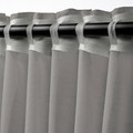 STENFRÖ Sheer curtains, 1 pair, grey/with heading tape, 145x300 cm