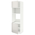 METOD Hi cb f oven/micro w 2 drs/shelves, white/Ringhult light grey, 60x60x200 cm