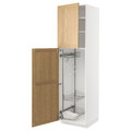 METOD High cabinet with cleaning interior, white/Forsbacka oak, 60x60x220 cm
