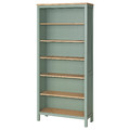 Bookcase, grey-green/light brown stained, 90x197 cm