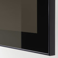 BESTÅ Storage combination with drawers, black-brown/Selsviken high-gloss/black smoked glass, 180x42x65 cm