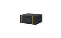Wall-Mounted Bedside Table Verica Set of 2, charcoal/gold handles