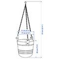 PÄRLRÖNN Hanging planter, in/outdoor/black, 15 cm