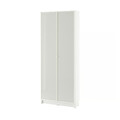 BILLY / HÖGBO Bookcase with glass doors, white, 80x30x202 cm