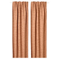 LÖNNSTÄVMAL Block-out curtains, 1 pair, light red-brown, 145x300 cm