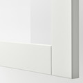BESTÅ TV storage combination/glass doors, white/Västerviken white clear glass, 240x42x129 cm