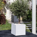 Outdoor Plant Pot Graphit 50 x 50 x 50 cm, white