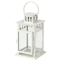 BORRBY Lantern for tealight, in/outdoor white, 20 cm