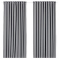 MAJGULL Block-out curtains, 1 pair, grey, 145x250 cm