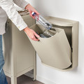 GÅRDSBUTIK Bin with lid, grey-beige, 21 l