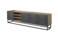 TV Cabinet Asha with Shelves 200 cm, metal legs, artisan/rivier stone mat