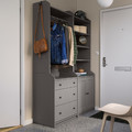 HAUGA Storage combination, grey, 139x46x199 cm