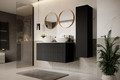 Bathroom Wall-mounted High Cabinet MDF Nicole 140cm, matt black