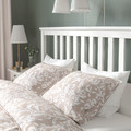 HEMNES Bed frame with mattress, white stain/Åkrehamn medium firm, 140x200 cm