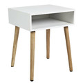 Bedside Table Nightstand Niche, white/natural