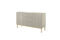 Cabinet with 2 Doors & 3 Drawers Nicole 150cm, cashmere/gold legs