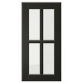 BODBYN Glass door, black, 30x60 cm