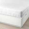 NORDLI Bed frame with storage and mattress, with headboard white/Åkrehamn medium firm, 140x200 cm