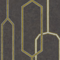 GoodHome Vinyl Wallpaper on Fleece Leucie, black/gold